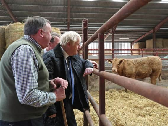 Boris Johnson Visits Aberdeenshire To Announce Additional Funding For Scottish Farmers. Picture: Getty Images