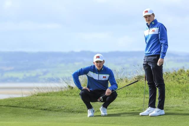 Euan Walker, left, and Sandy Scott improved as the day wore on. Picture: David Cannon/Getty Images