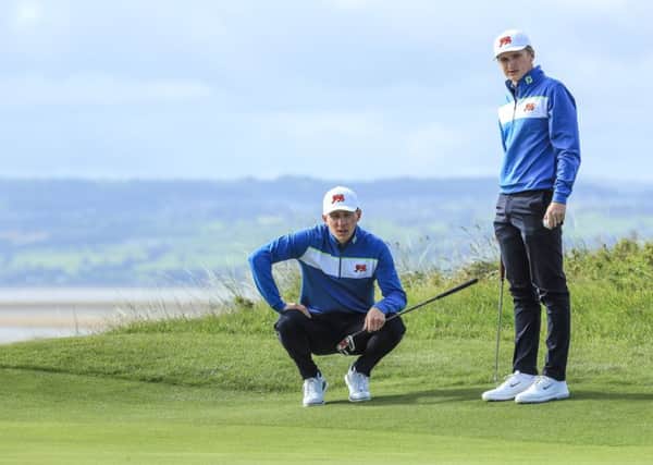 Euan Walker, left, and Sandy Scott improved as the day wore on. Picture: David Cannon/Getty Images