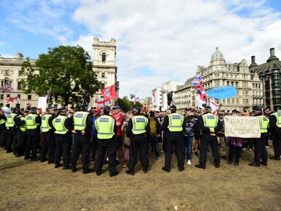 Protesters in London