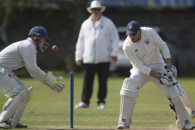 Action from the Cricket Scotland Grand Final at The Grange where Forfarshire beat Uddingston. Picture:
Neil Hanna