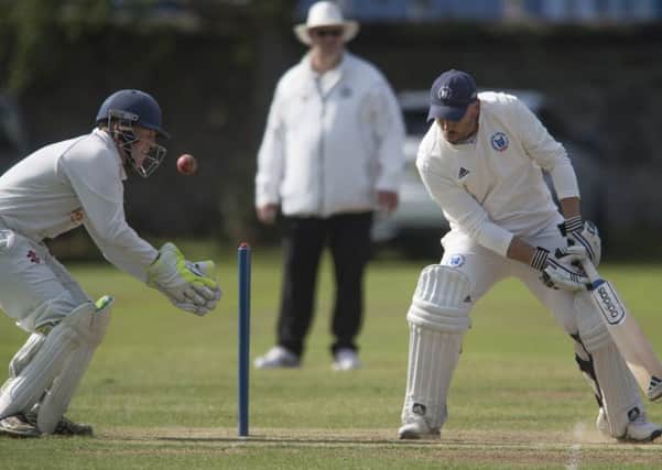 Action from the Cricket Scotland Grand Final at The Grange where Forfarshire beat Uddingston. Picture:
Neil Hanna