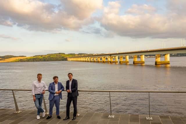 Chris Gardiner, Andy McGill and Daniel Rosie outside Dundee One.