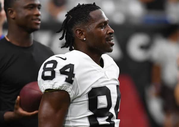 Antonio Brown on the sidelines before the Oakland Raiders' pre-season game against Arizona. Picture: Norm Hall/Getty