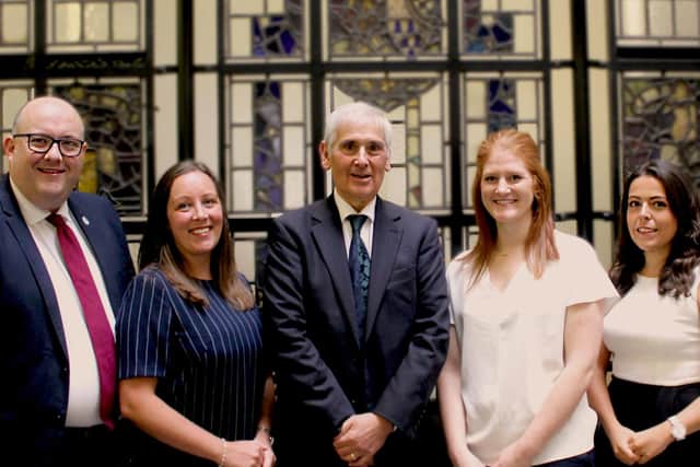 From left: Craig McKerracher, Fiona Strang, David Kaye, Jennifer Murphy and Jennifer Sillars of Harper Macleod's franchising team.