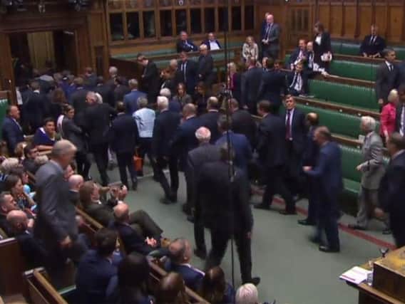 Angry scenes in the House of Commons