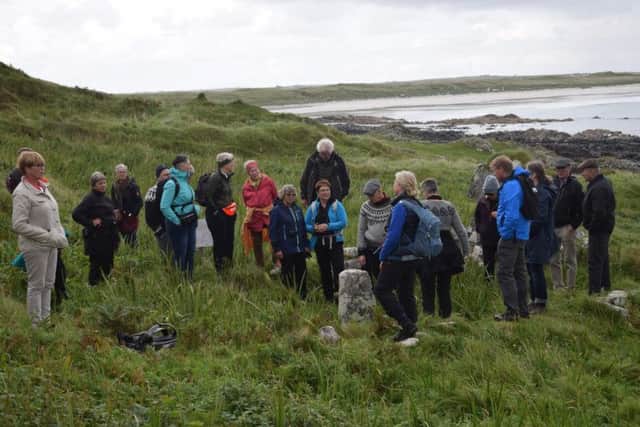 The Icelandic group at the site of 13th Century ruined chapel Teampall Pharaig. The site may have had earlier Norse connections. PIC: Contributed.
