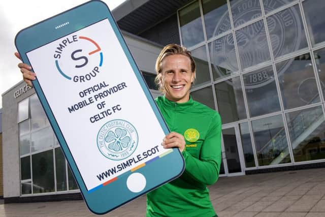 Moritz Bauer savoured his Celtic debut in the Old Firm derby despite being on the receiving end of a wild lunge from Jordan Jones. Picture: Craig Williamson/SNS