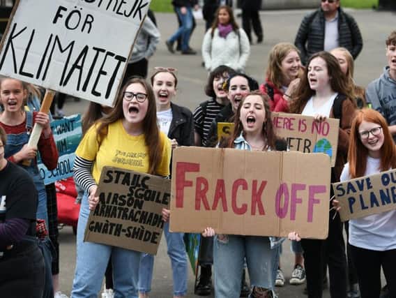 Young climate change protesters.