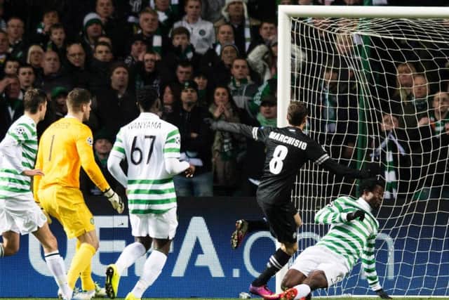 Claudio Marchisio scoring against Celtic in 2013.