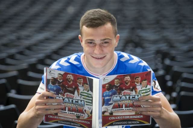 Rangers' George Edmundson launches the new SPFL Match Attax 2019-20 collection. Picture: Jeff Holmes