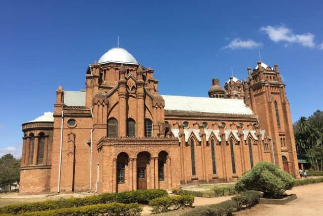 St Michaels and All Angels Church in Blantyre, Malawi, completed in 1891, was designed by Rev David C Scott from Edinburgh and built, by hand, by Malawi craftsmen