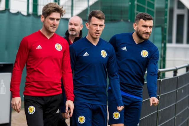Ryan Jack at a Scotland training session at the Oriam. Steven Gerrard has criticised the national team coaching staff for being 'careless' with the Rangers midfielder