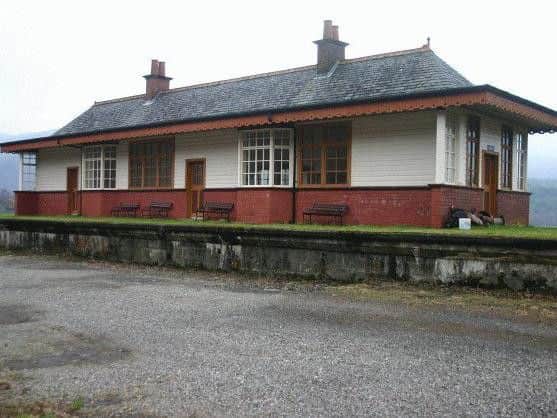 Creagan Railway Station opened on 24 August 1903. The main station building was spared demolition when the line was axed in March 1966 and is still visible from the A828 today.
