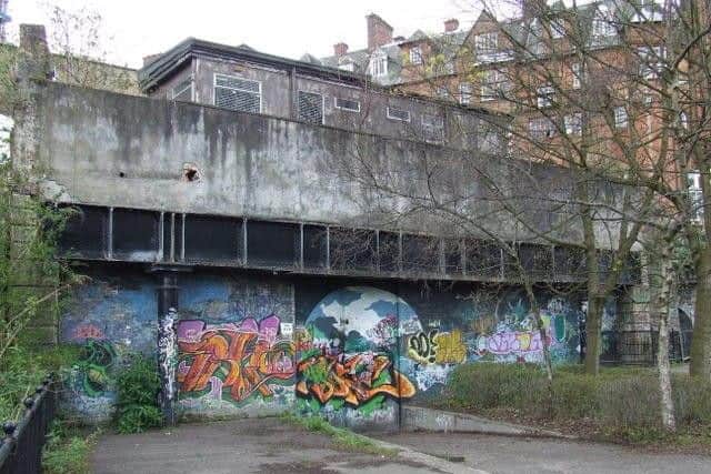 It was designed by James Miller, and was destroyed by fire in 1968, just a few years after it was permanently closed in 1964. The outer walls remain standing, as well as part of an entrance vestibule.