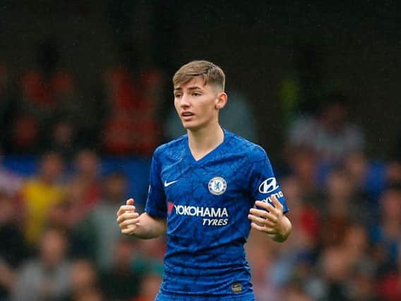 Billy Gilmour on Premier League duty for Chelsea last month
