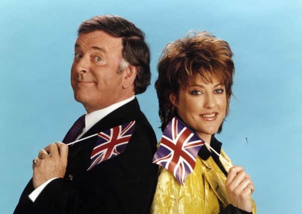 Katrina, of Katrina and The Waves, seen with the late Terry Wogan, were the last British Eurovision entry to win (Picture: BBC)