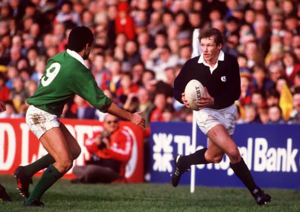 John Rutherfords Scotland career was ended after a knee injury in Scotlands World Cup match against France in 1987. Picture: Colorsport/Shutterstock