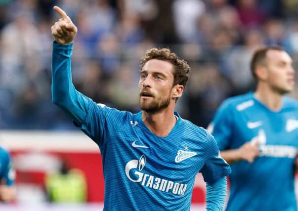 Claudio Marchisio celebrates a goal for Zenit Saint Petersburg. Picture: Epsilon/Getty Images
