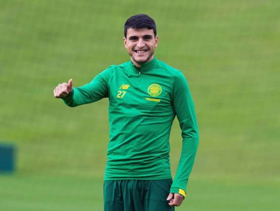 Mohamed Elyounoussi in training.