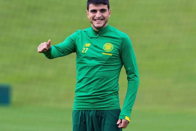 Mohamed Elyounoussi in training.