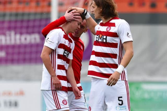Lewis Smith and Markus Fjortoft at full-time.