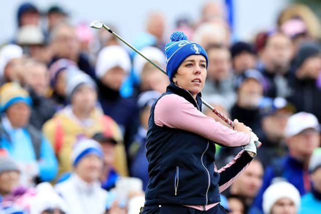 Georgia Hall won a vital fourballs point with partner Celine Boutier at the Solheim Cup. Picture: David Cannon/Getty Images