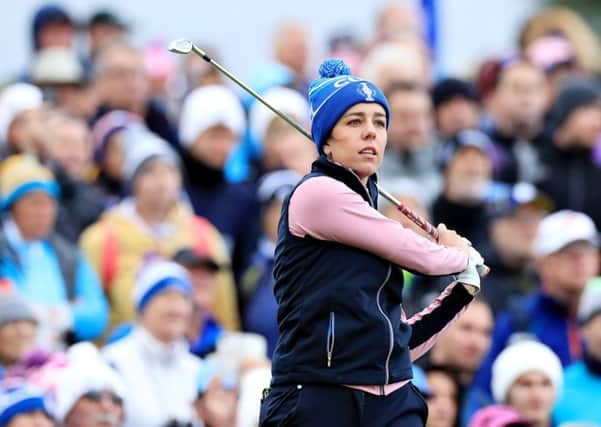 Georgia Hall won a vital fourballs point with partner Celine Boutier at the Solheim Cup. Picture: David Cannon/Getty Images