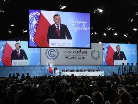 Andrzej Duda, President of Poland, speaks at the opening ceremony of the COP 24 United Nations climate change conference on December 03, 2018 in Katowice, Poland. Picture: Getty Images