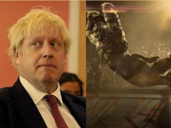 Boris Johnson attends a year six history class with pupils during a visit to Pimlico Primary school on September 10. Picture: Getty Images/ Mark Ruffalo as Hulk. Picture: PA
