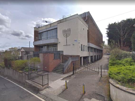 The incident allegedly took place outside Griffnock and Newlands Synagogue in East Renfrewshire. Picture: Google