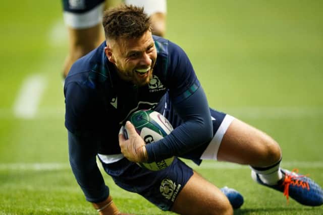Ali Price scores for Scotland in a World Cup warm-up match against Georgia at Murrayfield. Picture: Robert Perry/Getty