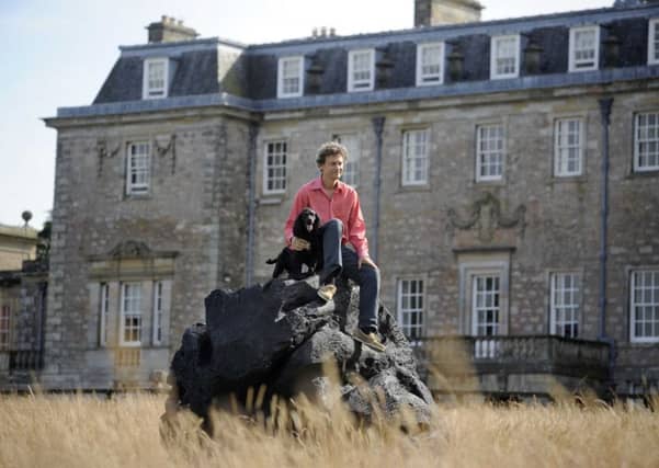 Marchmont House owner Hugo Burge with a sculpture made with burnt oak. Famed Scottish artist and arts promoter Richard Demarco CBE will tell a special event that Scottish sculpture is under-celebrated and faces a daunting future.