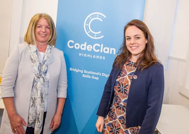 From left: Sara Dodd of CodeClan and digital economy minister Kate Forbes. Picture: Paul Campbell.