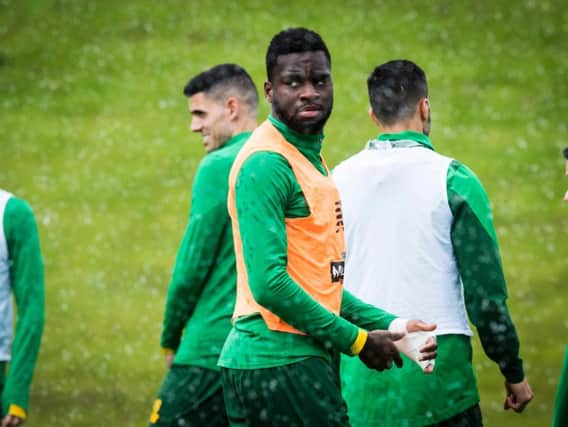 Odsonne Edouard, taking part in training at Lennoxtown, isn't fazed by reports linking him with a big-money move to Napoli