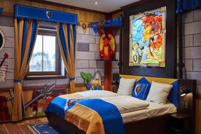 A themed room in the Legoland Castle Hotel