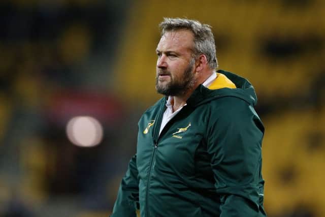 Matt Proudfoot wants the spotlight to fall on the Springboks onfield prowess despite Aphiwe Dyantyi, inset, failing a drug test. Picture: Getty.