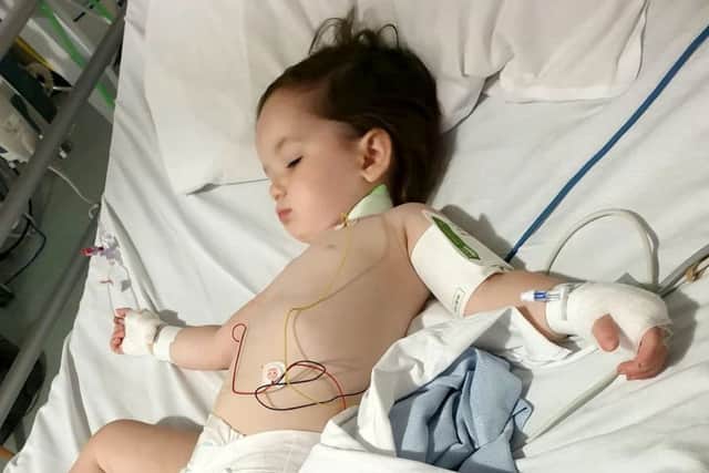 A two-year-old girl is lucky to be alive after going to the hospital for a scheduled appointment. Picture: SWNS