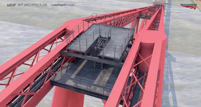 The proposed new viewing platform on top of the bridge's south cantilever. Picture: Network Rail/Arup