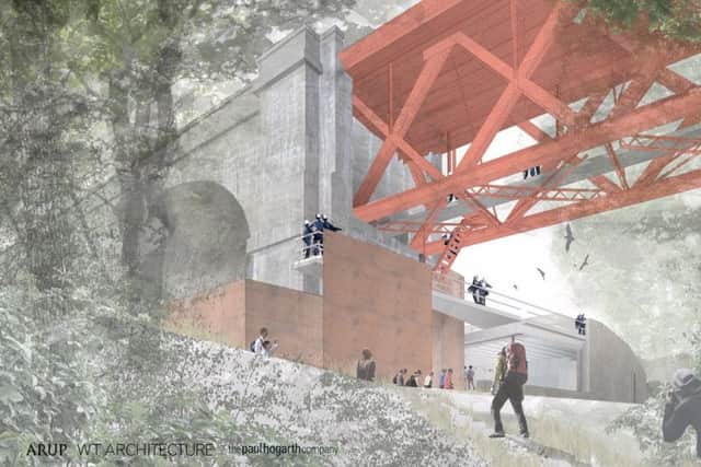 The planned access point for the walks on the south side of the bridge. Picture: Network Rail/Arup