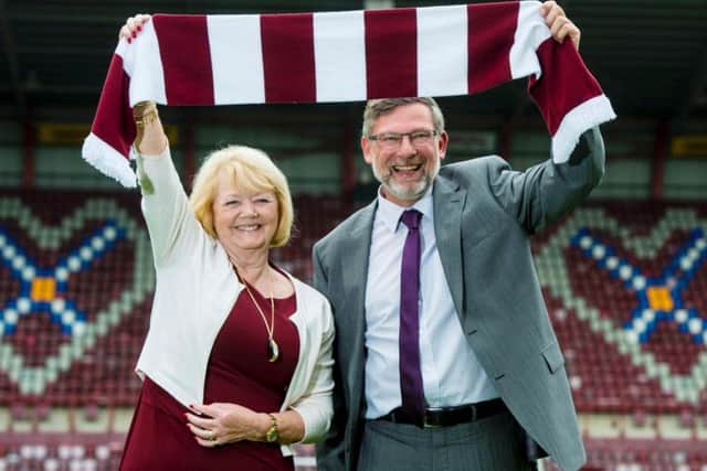 Hearts owner Ann Budge with manager Craig Levein.