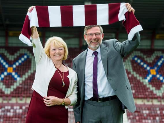 Hearts owner Ann Budge with manager Craig Levein.
