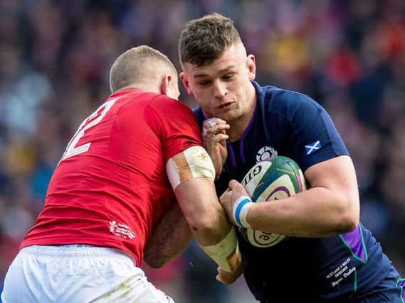 Standby Magnus Bradbury can't train or travel with the Scotland World Cup squad in Japan. Picture: SRU/SNS