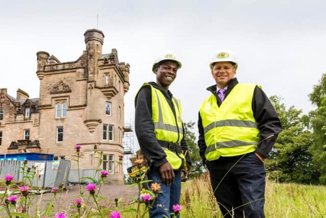 Randolph Hackshaw (left) and FM Group construction director Craig Morrison at Dalnair Castle. Picture: Iain McLean.