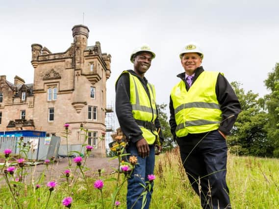 Randolph Hackshaw (left) and FM Group construction director Craig Morrison at Dalnair Castle. Picture: Iain McLean.
