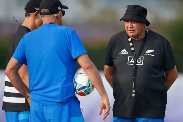 Steve Hansen oversees a training session yesterday as the All Blacks prepare to face South Africa. Picture: AFP/Getty.