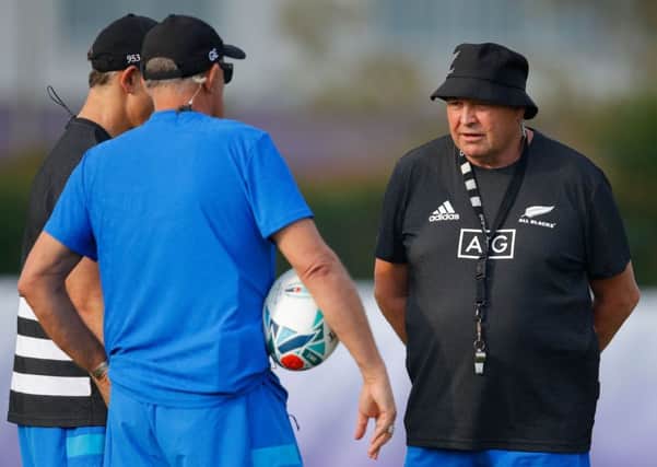Steve Hansen oversees a training session yesterday as the All Blacks prepare to face South Africa. Picture: AFP/Getty.