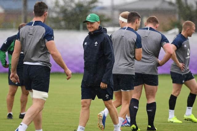 Joe Schmidt pictured during an Ireland training session ahead of the Rugby World Cup opener with Scotland in Yokohama