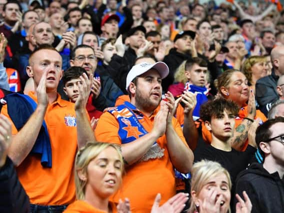 Rangers fans pay tribute to Fernando Ricksen. Picture: SNS