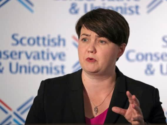 Ruth Davidson at the press conference to announce her resignation as Scottish Conservatives leader